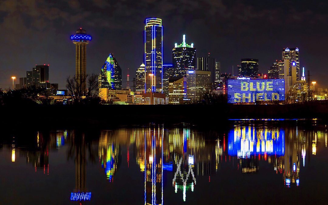 Operation Blue Shield Lights Up Dallas Skyline